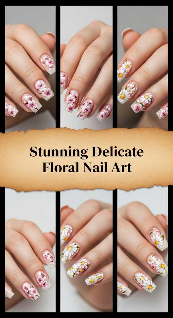 Stunning Delicate Floral Nail Art 69f24958dfdc1