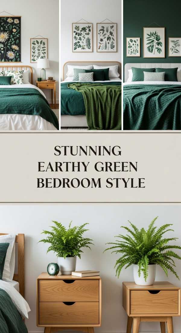 Stunning Earthy Green Bedroom Style 69df467d6cdb5