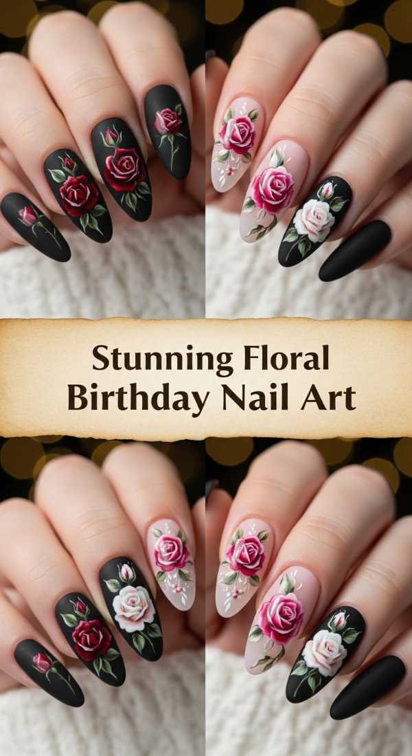 Stunning Floral Birthday Nail Art 69e757b64f9e6