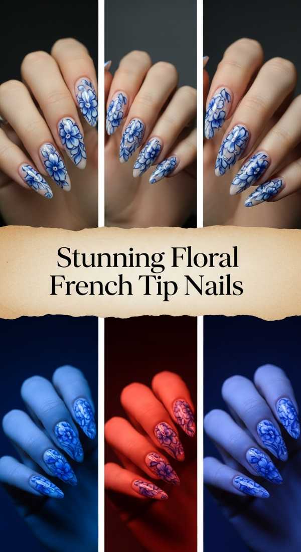 Stunning Floral French Tip Nails 69e9ccee96f0f