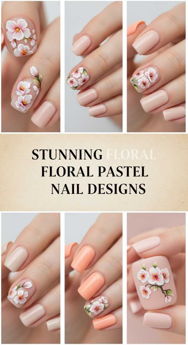 Stunning Floral Pastel Nail Designs 69ecf747bb476