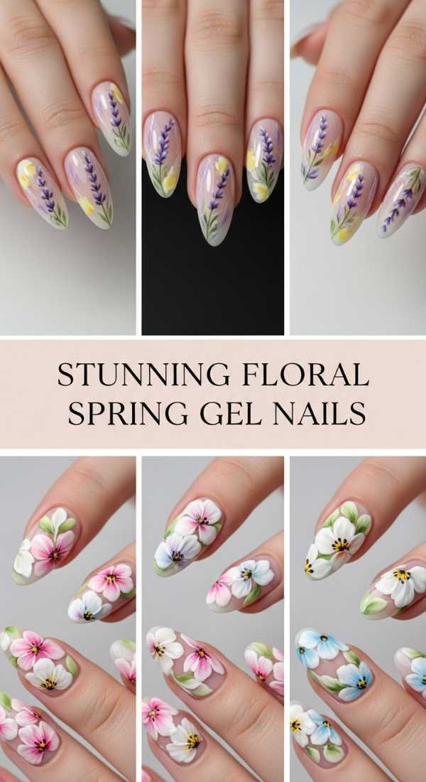 Stunning Floral Spring Gel Nails 69e4e4ae88004
