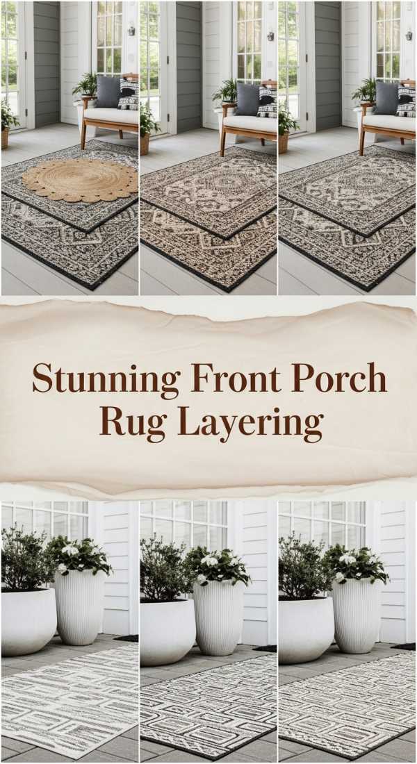 Stunning Front Porch Rug Layering 69e64c68b844b