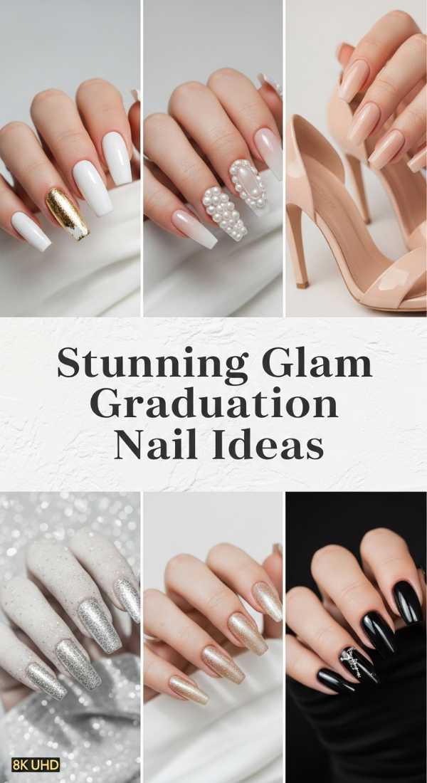 Stunning Glam Graduation Nail Ideas 69e757b2b56be