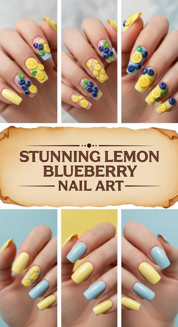 Stunning Lemon Blueberry Nail Art 69f0cc338ee33