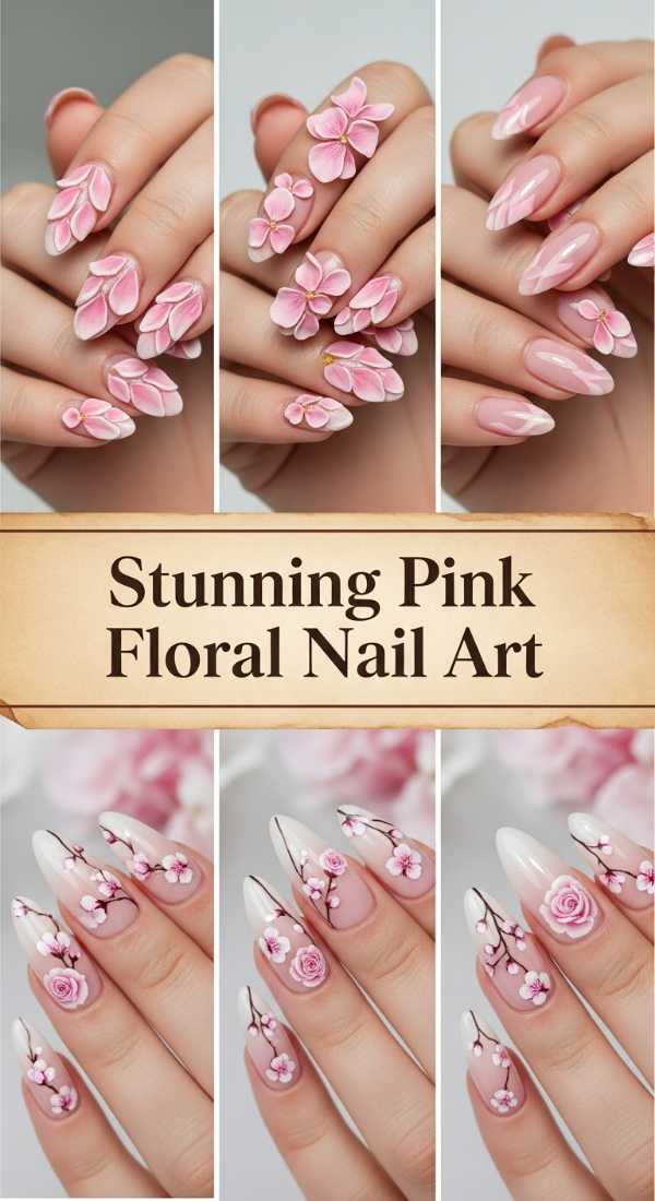 Stunning Pink Floral Nail Art 69e9cd0bef967