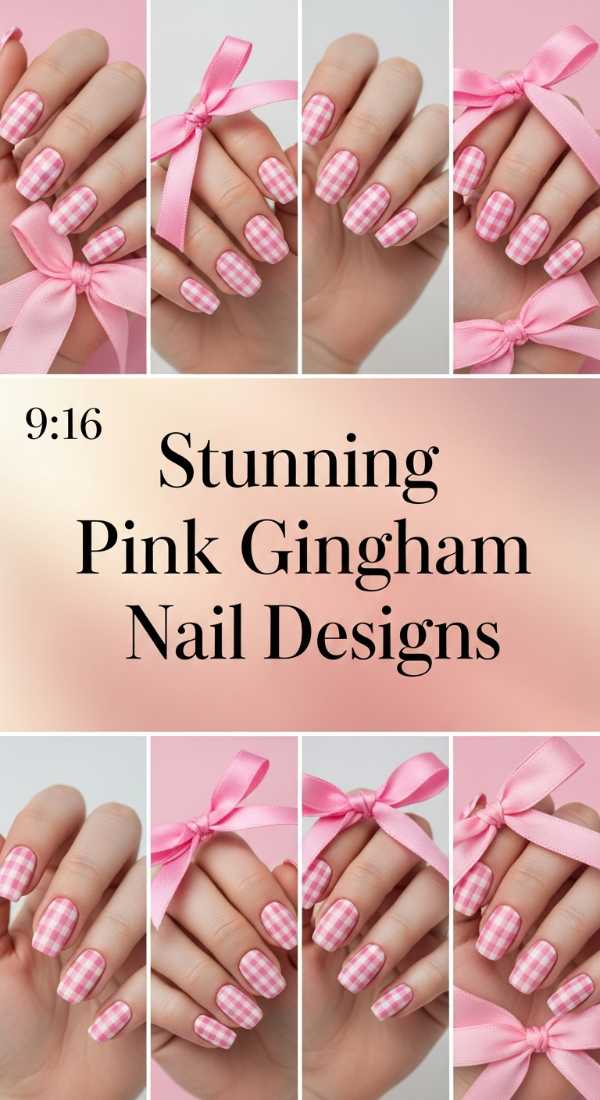 Stunning Pink Gingham Nail Designs 69e5f3ee7e16b