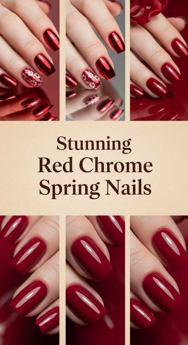 Stunning Red Chrome Spring Nails 69ef3c60a2cc1
