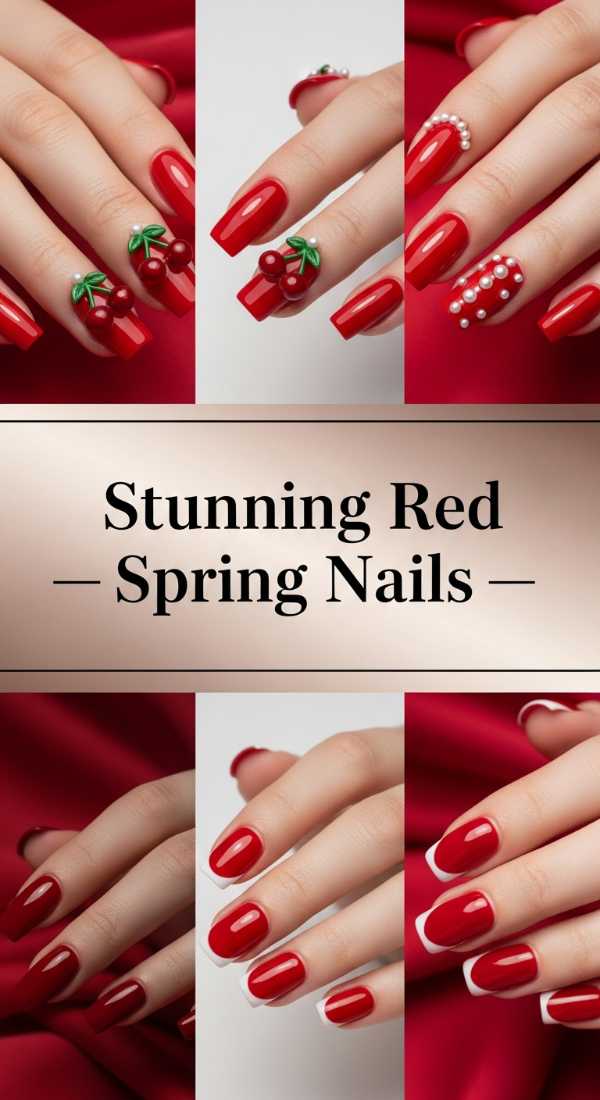 Stunning Red Spring Nails 69ecf74938ad3