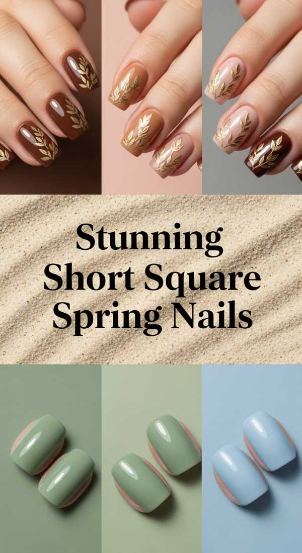 Stunning Short Square Spring Nails 69df1ba95cab5