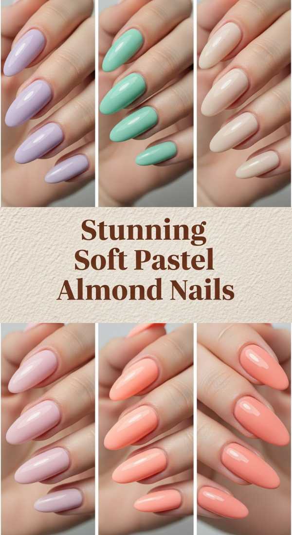 Stunning Soft Pastel Almond Nails