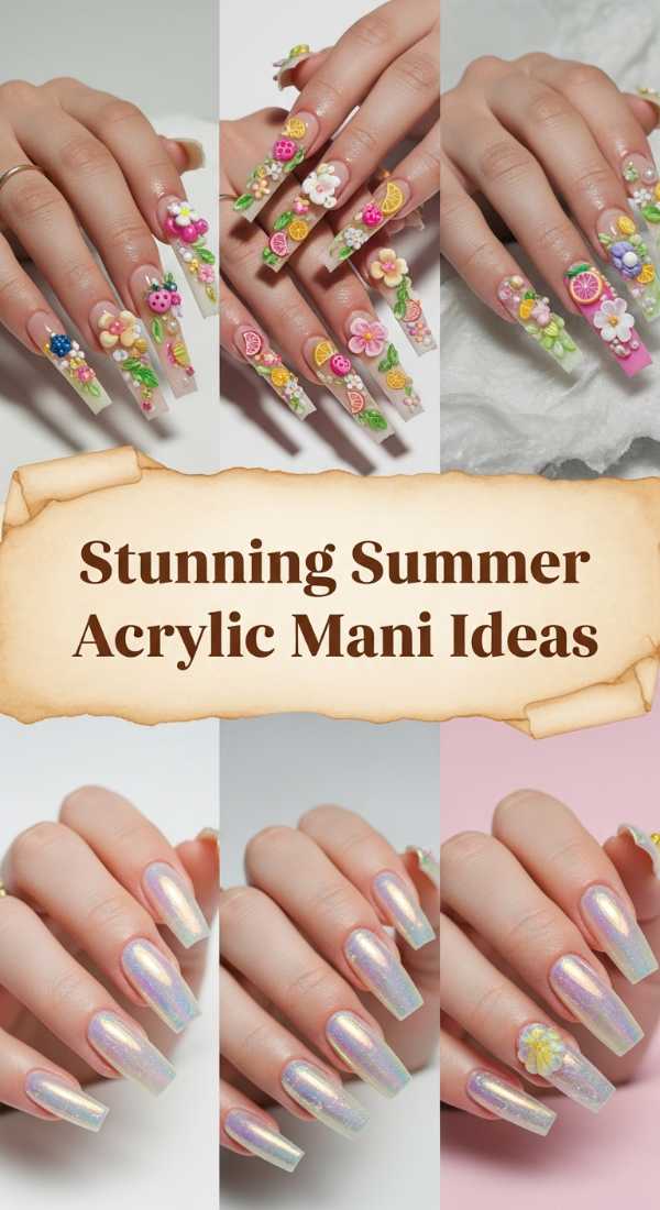 Stunning Summer Acrylic Mani Ideas 69ee40870e4e3