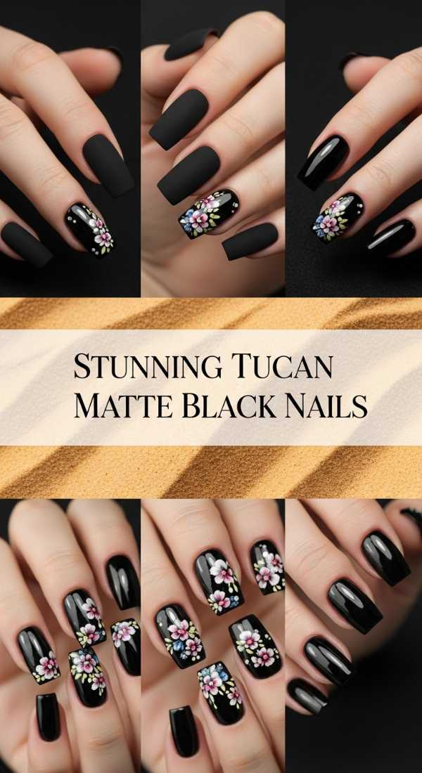 Stunning Tuscan Matte Black Nails 69e6518a9d540