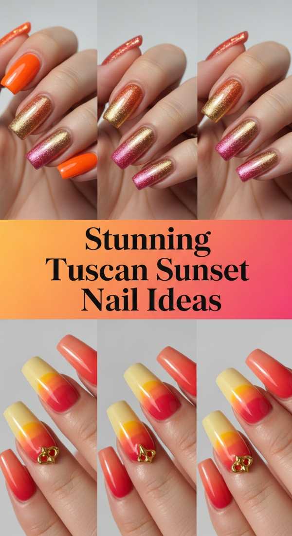 Stunning Tuscan Sunset Nail Ideas 69ecf88dd1917