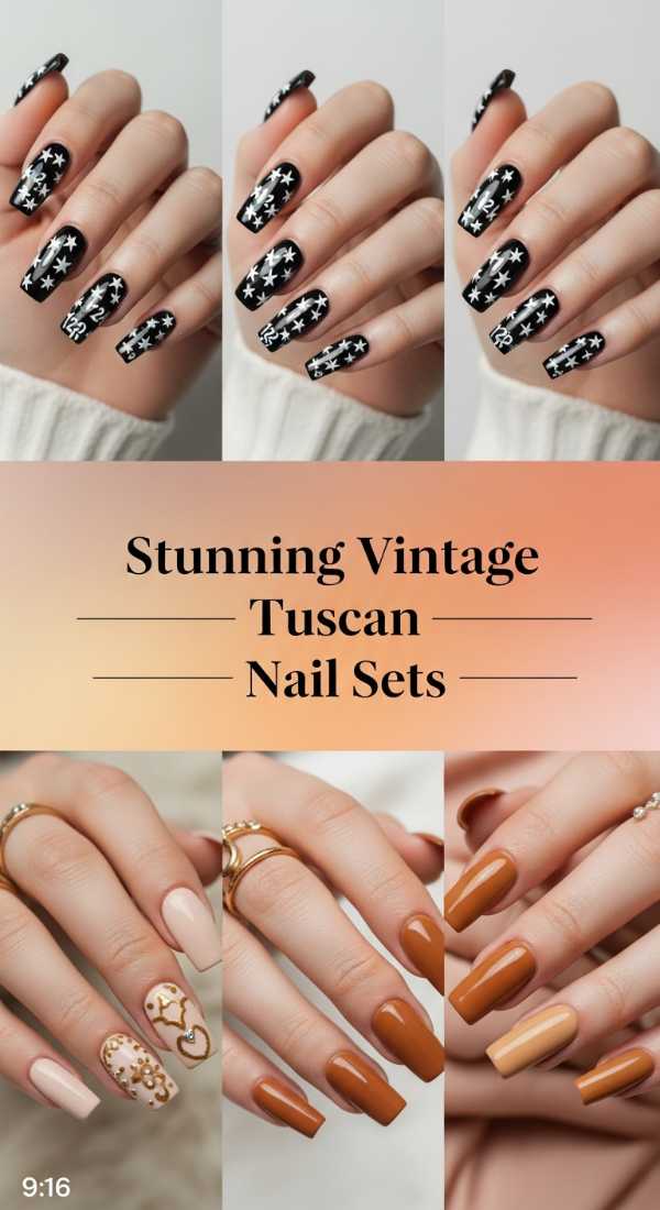 Stunning Vintage Tuscan Nail Sets 69eba05377c02