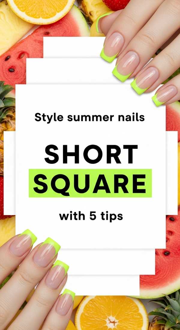 Style Summer Nails Short Square With 5 Tips 69e4c2f70c5db