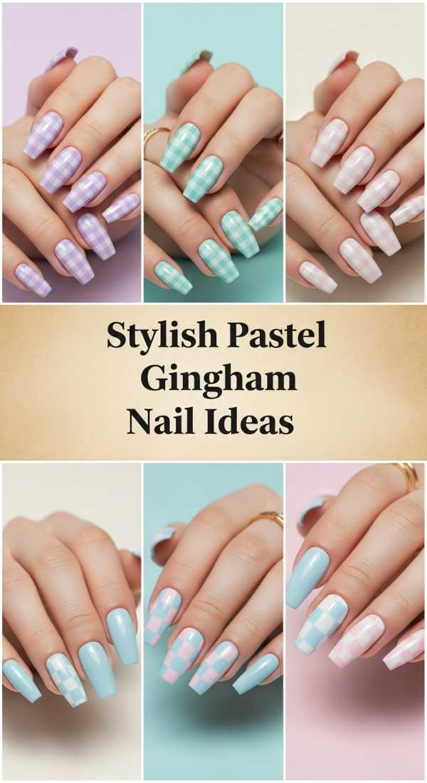 Stylish Pastel Gingham Nail Ideas 69f0cc5530e5f
