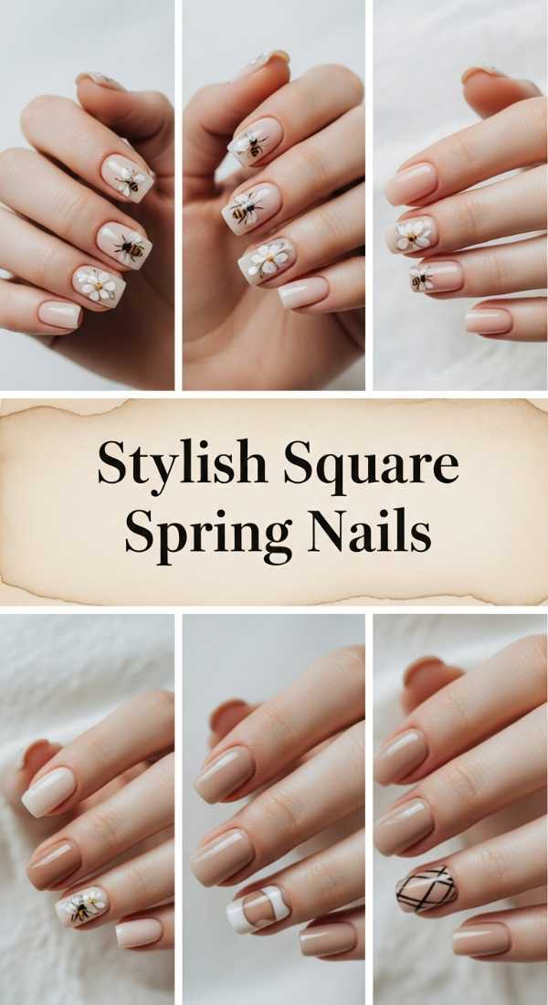 Stylish Short Square Spring Nails 69f2495e1d615