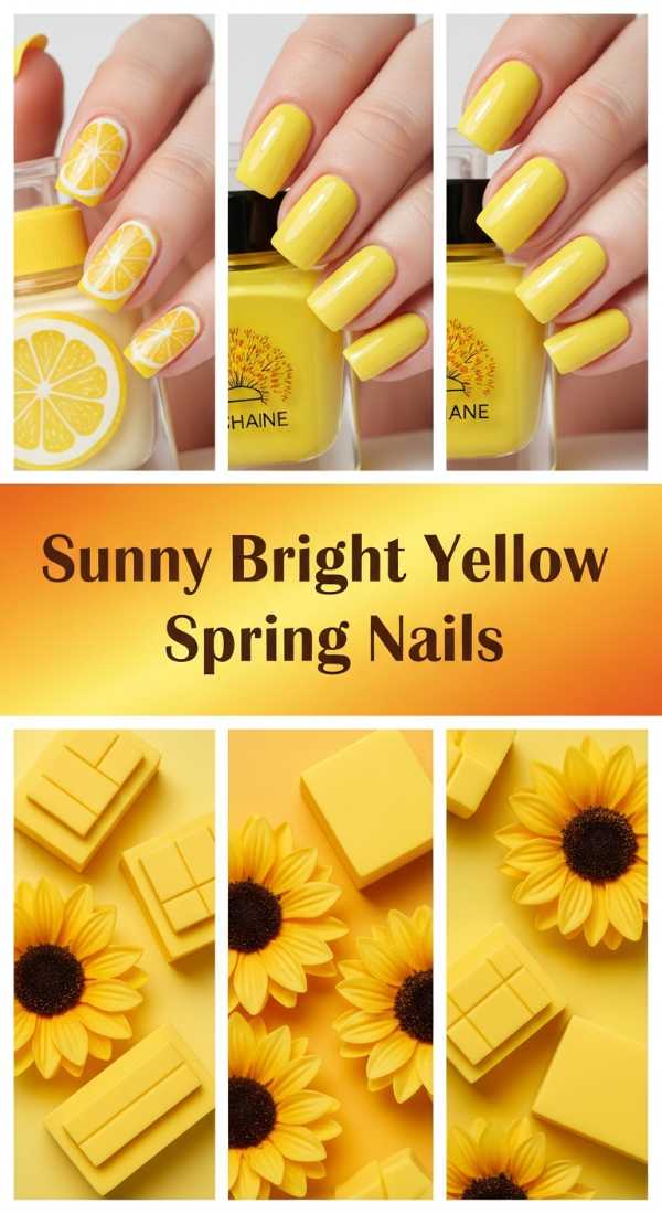 Sunny Bright Yellow Spring Nails 69e5f3e24835a