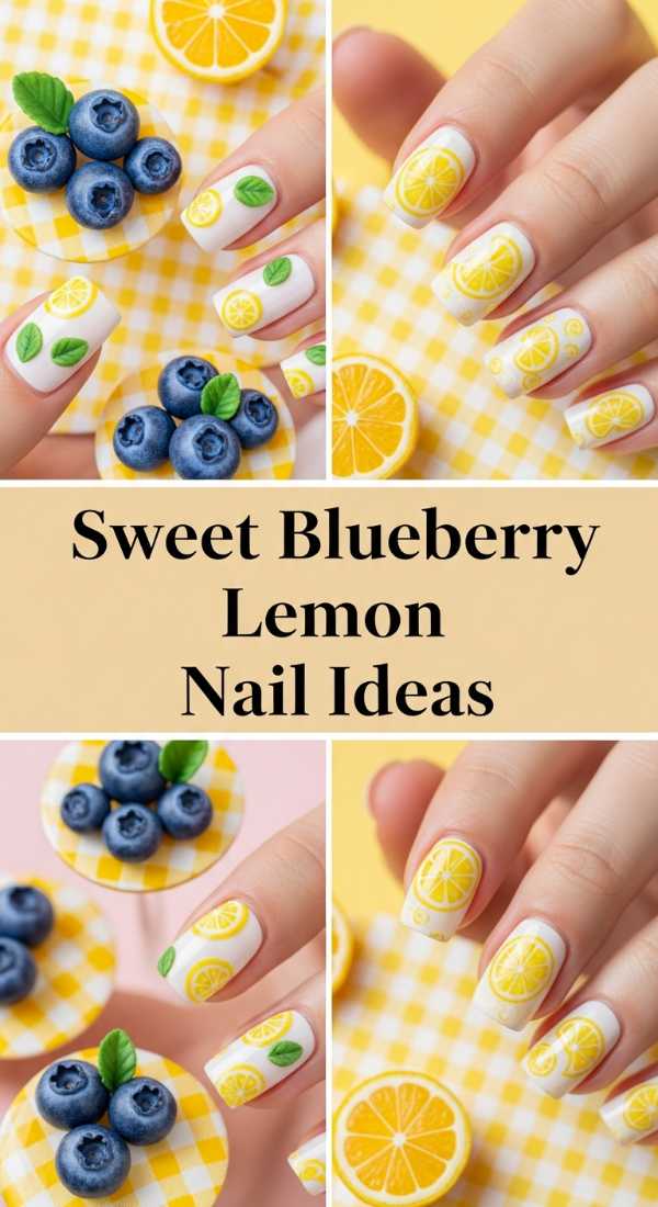 Sweet Blueberry Lemon Nail Ideas 69f0cc597c33b