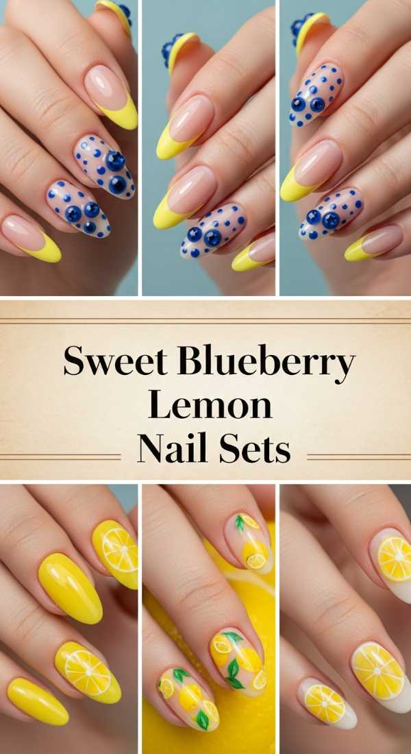 Sweet Blueberry Lemon Nail Sets 69ecf87bb76da