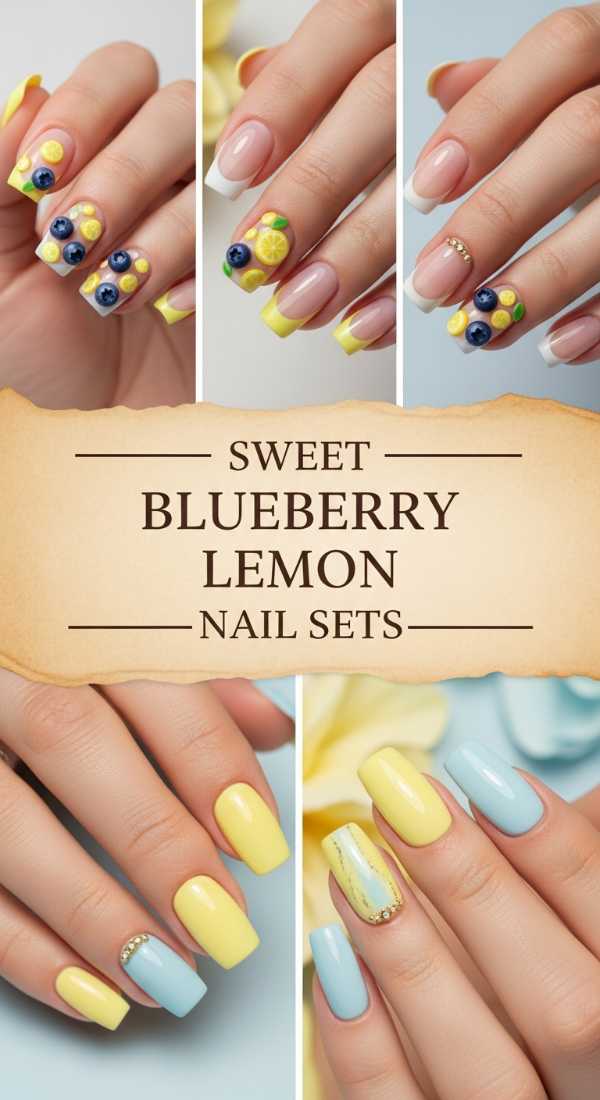 Sweet Blueberry Lemon Nail Sets 69ef3c6f4dc74