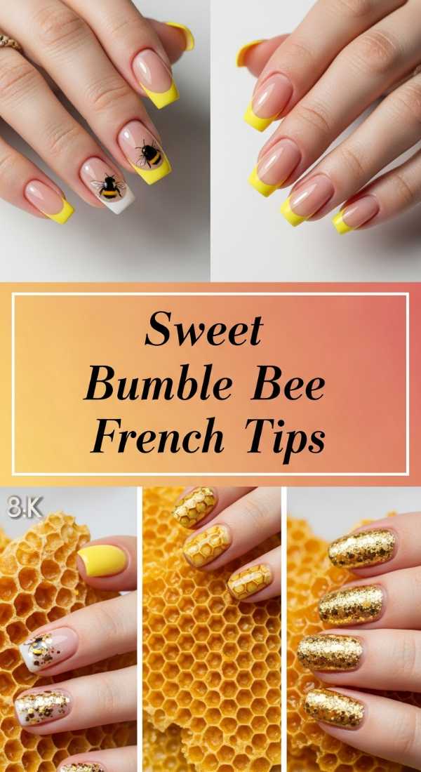 Sweet Bumble Bee French Tips 69f0cc2a137a7