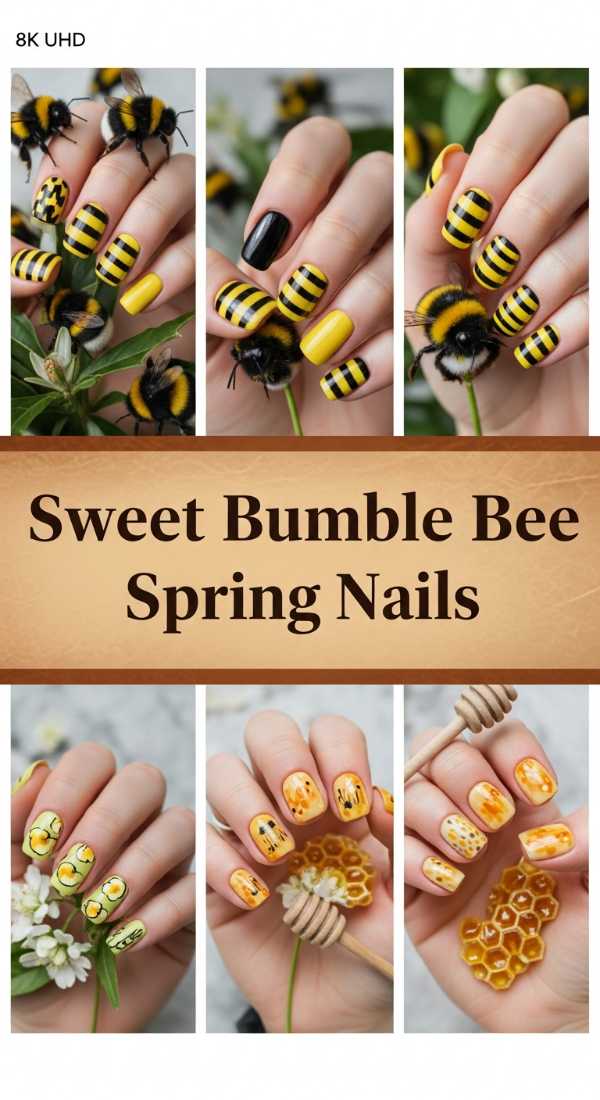 Sweet Bumble Bee Spring Nails 69f0cc324c142