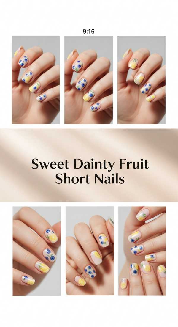 Sweet Dainty Fruit Short Nails 69e72cb52a398
