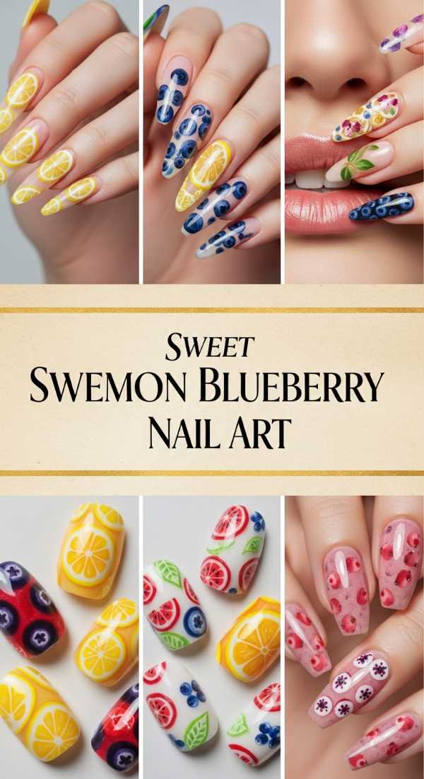 Sweet Lemon Blueberry Nail Art 69ecf89bc4c5e