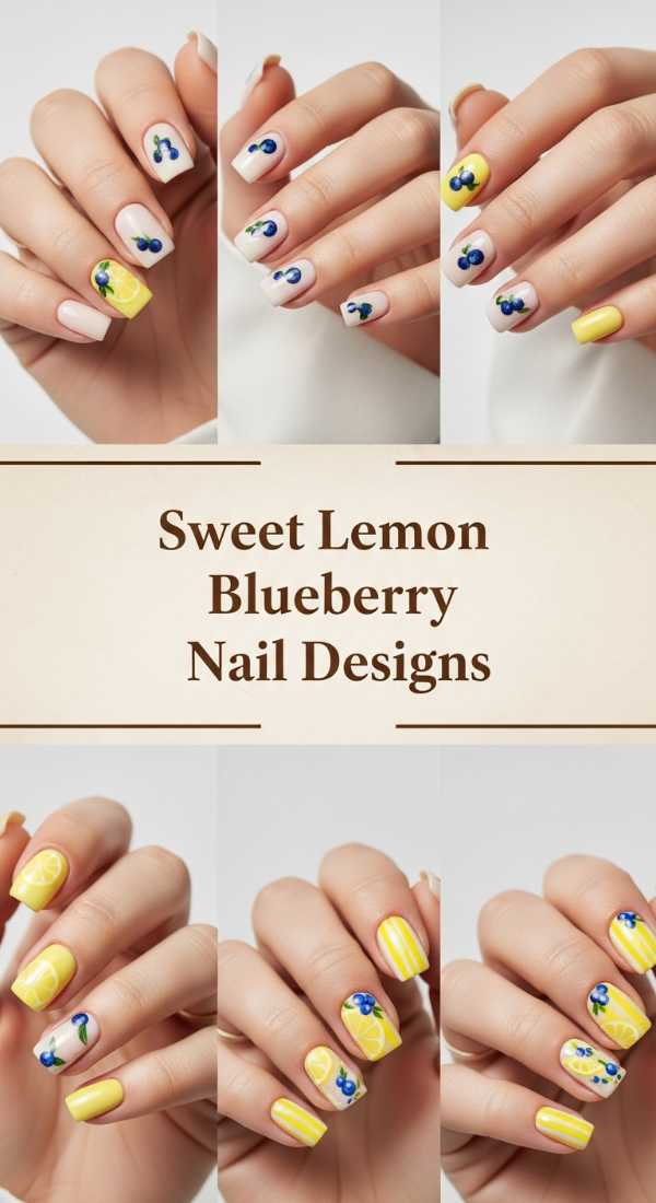 Sweet Lemon Blueberry Nail Designs 69f32b8052353