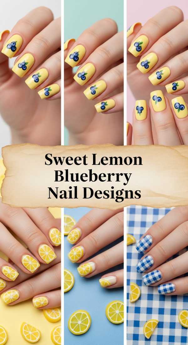Sweet Lemon Blueberry Nail Designs 69f32d4faf2a1
