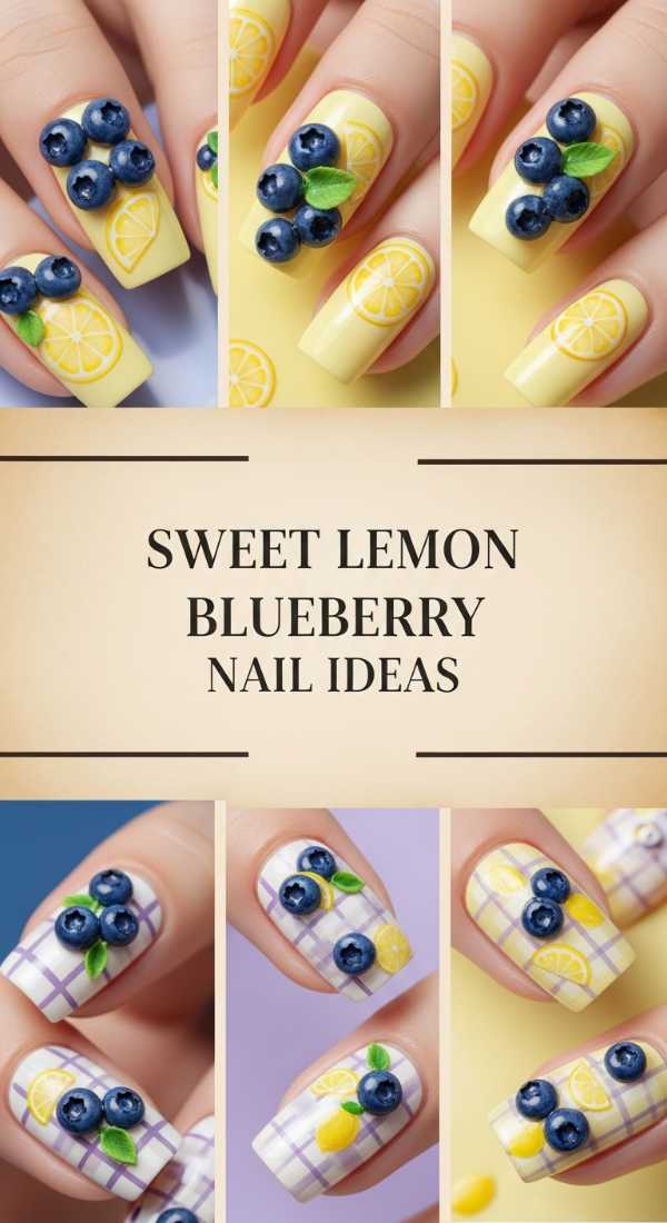 Sweet Lemon Blueberry Nail Ideas 69f32b7256f87