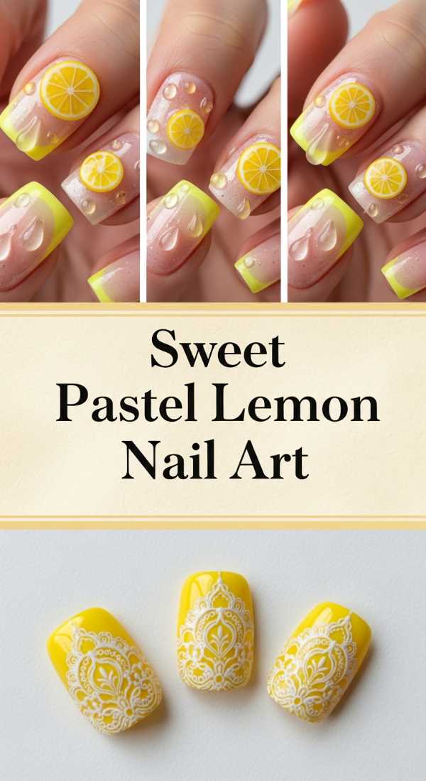 Sweet Pastel Lemon Nail Art 69eb726fd8394