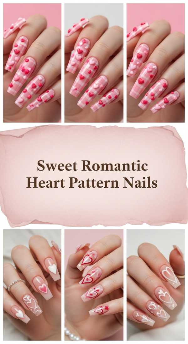 Sweet Romantic Heart Pattern Nails 69ecf88a97e9a