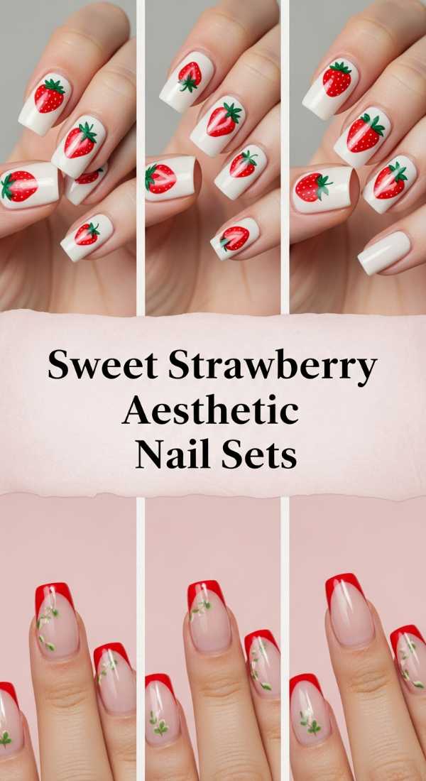 Sweet Strawberry Aesthetic Nail Sets 69ee4082d0f58