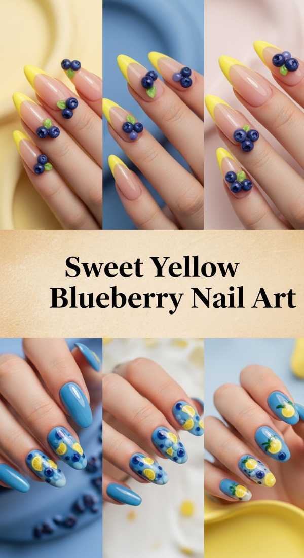 Sweet Yellow Blueberry Nail Art 69e5f3da17643