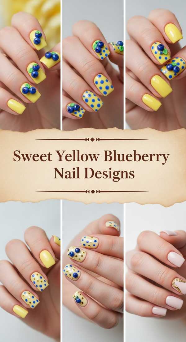 Sweet Yellow Blueberry Nail Designs 69e4e4a25ed8c