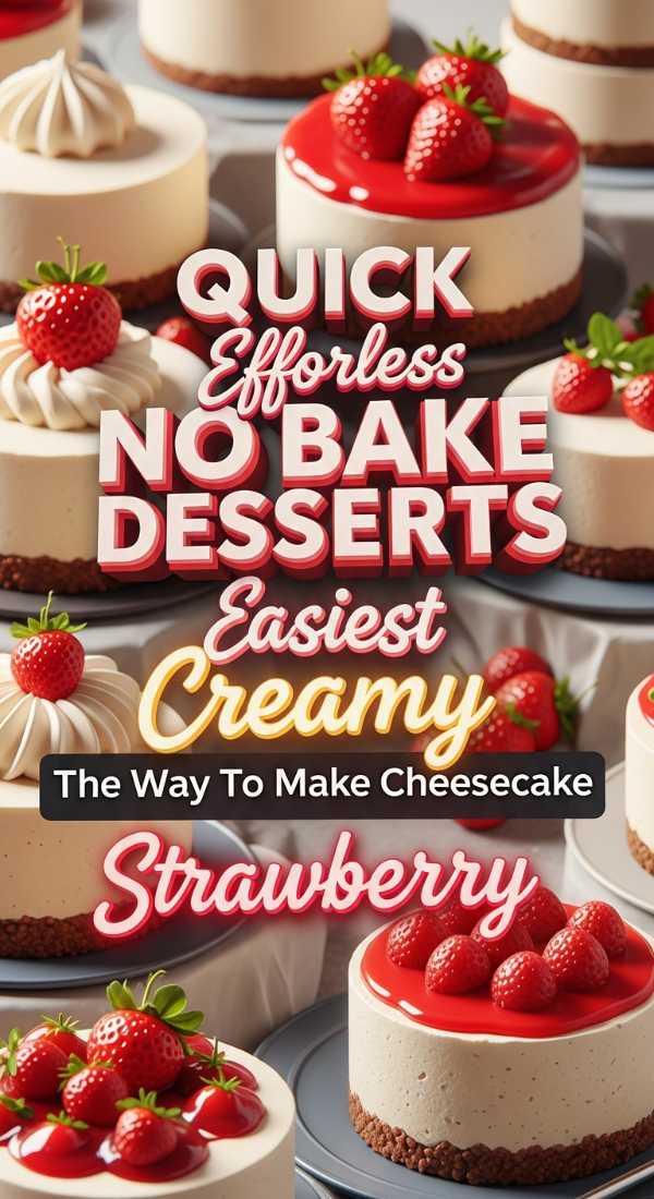 The Easiest No Bake Strawberry Cheesecake 69eca5421412b
