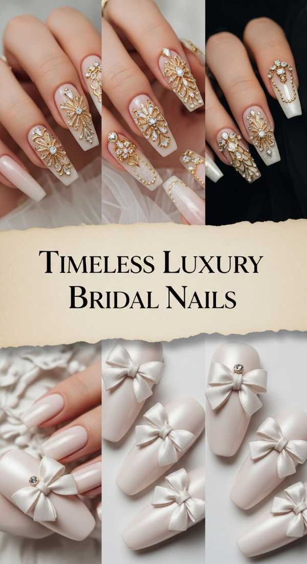 Timeless Luxury Bridal Nails