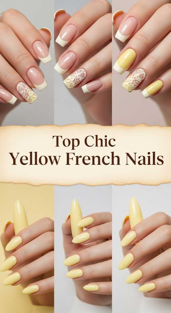 Top Chic Yellow French Nails 69ee417c9b92b