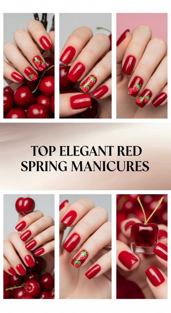 Top Elegant Red Spring Manicures 69ecf74605027