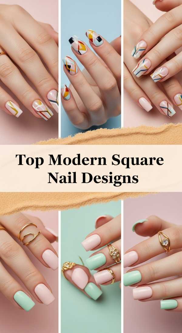 Top Modern Square Nail Designs 69de457554d9f