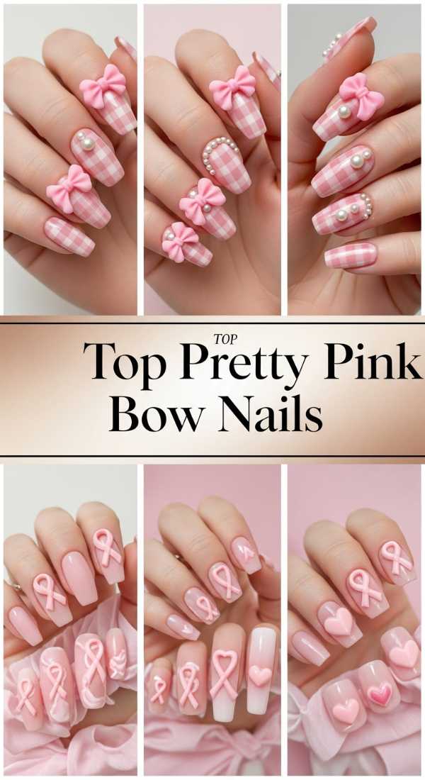 Top Pretty Pink Bow Nails 69f0ca5e3f4e6