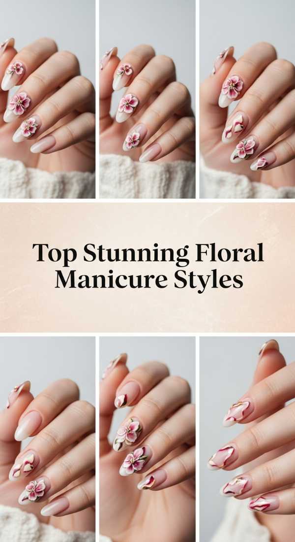 Top Stunning Floral Manicure Styles 69de4581c800f