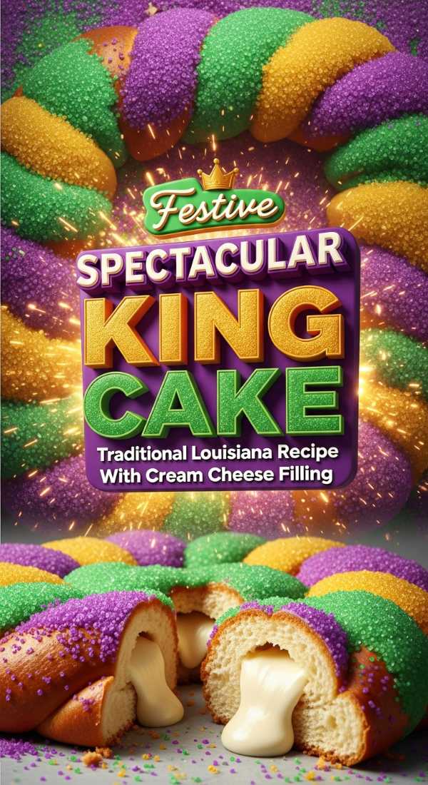 Traditional Louisiana King Cake Recipe With Cream Cheese Filling
