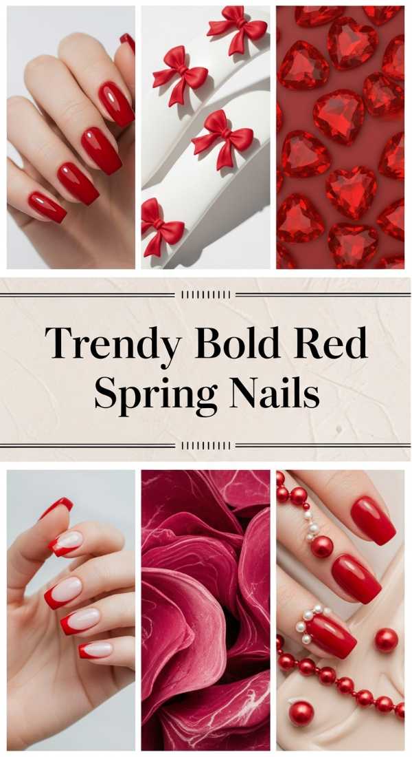 Trendy Bold Red Spring Nails 69ecf742ade90