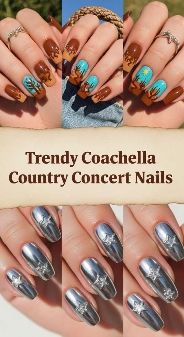 Trendy Coachella Country Concert Nails