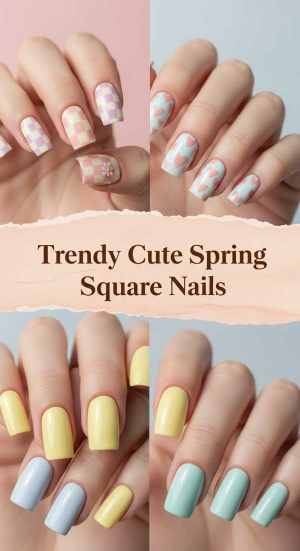 Trendy Cute Spring Square Nails 69f32b9a32e53