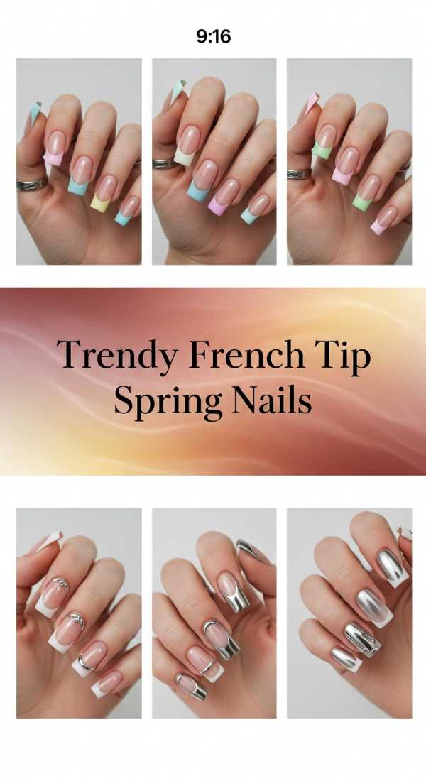Trendy French Tip Spring Nails 69e72cbfa1293